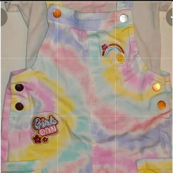 365 Kids Pastel Tie Dye Denim Shortalls size 6 Garanimals - Picture 13 of 13
